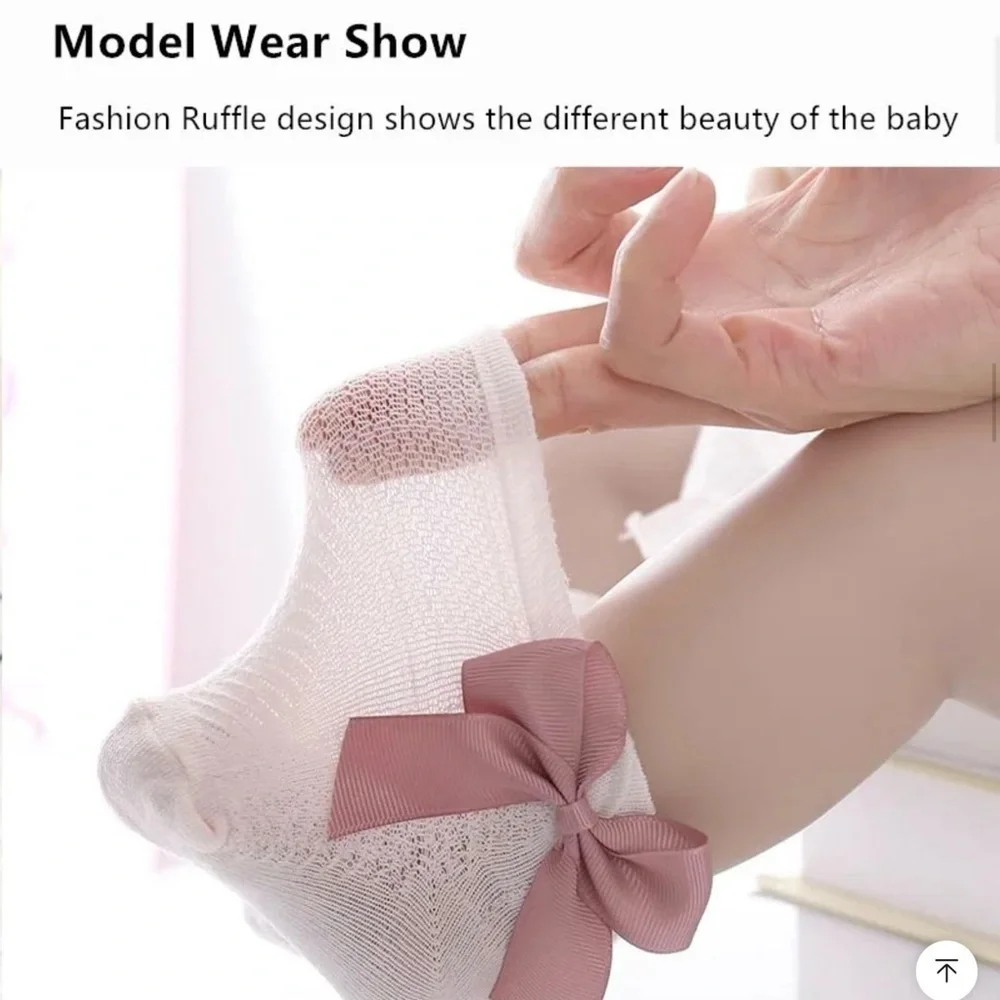New lot of 3 baby girl bowknot socks 2-3 year medium